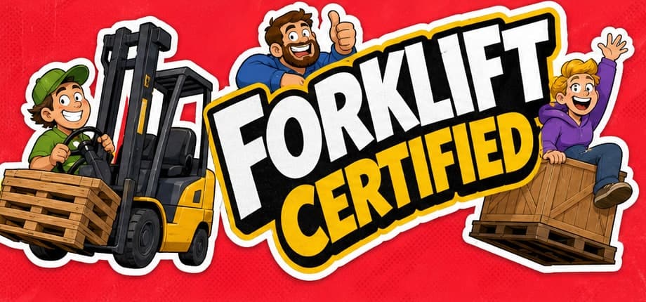 Forklift Certified, direction 3: Sticker poster